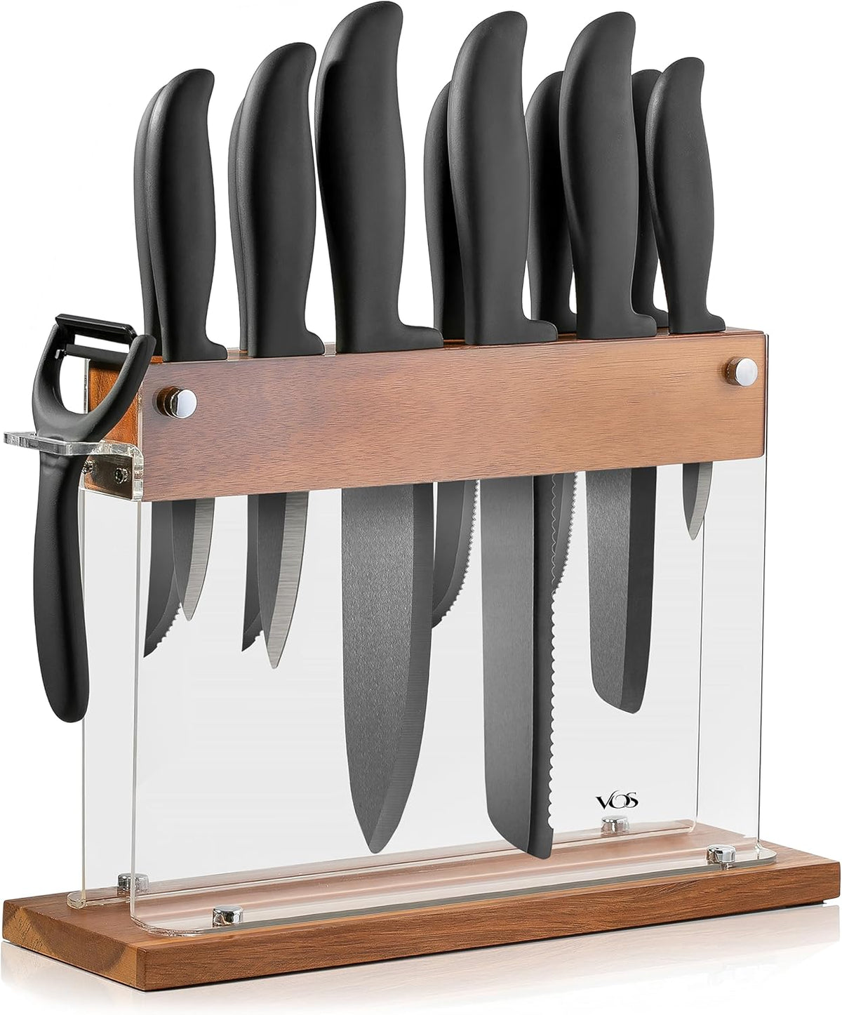 Ceramic Knife Set in Elegant Gift Box, Ceramic Knives Set For Kitchen, Ultra Sharp Kitchen Knife Set with Covers, 4" 5" 6" Paring, Santoku & Chef Knife, Lightweight, Dishwasher safe (Black Handle)