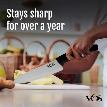 Ceramic Knife Set in Elegant Gift Box, Ceramic Knives Set For Kitchen, Ultra Sharp Kitchen Knife Set with Covers, 4" 5" 6" Paring, Santoku & Chef Knife, Lightweight, Dishwasher safe (Black Handle)