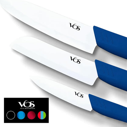 Ceramic Knife Set in Elegant Gift Box, Ceramic Knives Set For Kitchen, Ultra Sharp Kitchen Knife Set with Covers, 4" 5" 6" Paring, Santoku & Chef Knife, Lightweight, Dishwasher safe (Black Handle)