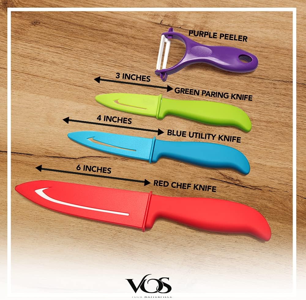 Ceramic Knife Set in Elegant Gift Box, Ceramic Knives Set For Kitchen, Ultra Sharp Kitchen Knife Set with Covers, 4" 5" 6" Paring, Santoku & Chef Knife, Lightweight, Dishwasher safe (Black Handle)