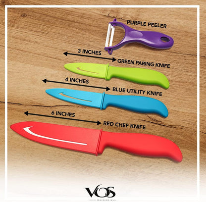 Ceramic Knife Set in Elegant Gift Box, Ceramic Knives Set For Kitchen, Ultra Sharp Kitchen Knife Set with Covers, 4" 5" 6" Paring, Santoku & Chef Knife, Lightweight, Dishwasher safe (Black Handle)