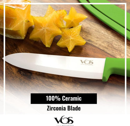 Ceramic Knife Set in Elegant Gift Box, Ceramic Knives Set For Kitchen, Ultra Sharp Kitchen Knife Set with Covers, 4" 5" 6" Paring, Santoku & Chef Knife, Lightweight, Dishwasher safe (Black Handle)