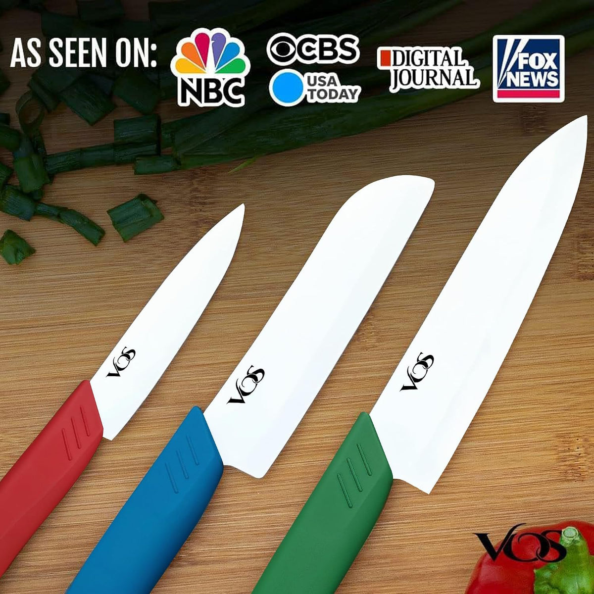 Ceramic Knife Set in Elegant Gift Box, Ceramic Knives Set For Kitchen, Ultra Sharp Kitchen Knife Set with Covers, 4" 5" 6" Paring, Santoku & Chef Knife, Lightweight, Dishwasher safe (Black Handle)