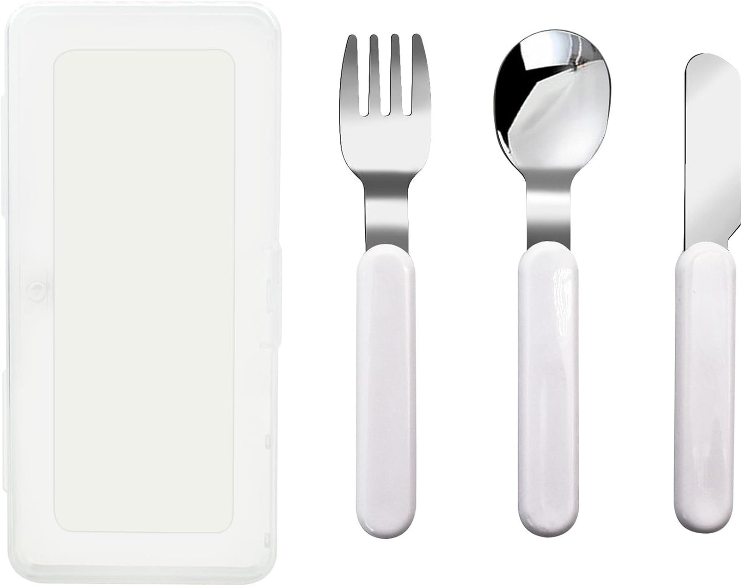 3-Piece Children Knife Spoon Fork Set 18/10 Stainless Steel Child Flatware Set Kids Utensils Set with Case for Lunch Box (Fork Spoon Knife Combo)