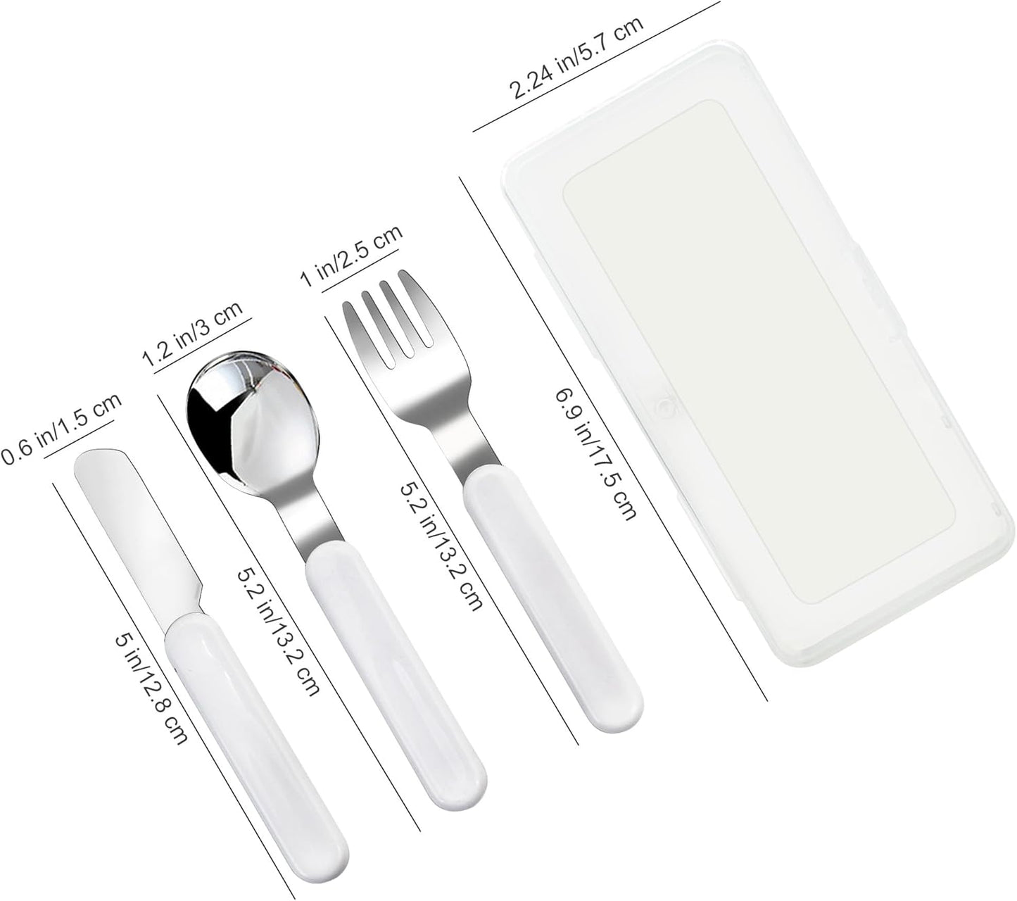 3-Piece Children Knife Spoon Fork Set 18/10 Stainless Steel Child Flatware Set Kids Utensils Set with Case for Lunch Box (Fork Spoon Knife Combo)