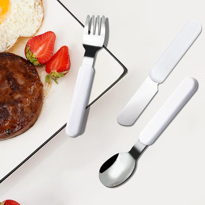 3-Piece Children Knife Spoon Fork Set 18/10 Stainless Steel Child Flatware Set Kids Utensils Set with Case for Lunch Box (Fork Spoon Knife Combo)