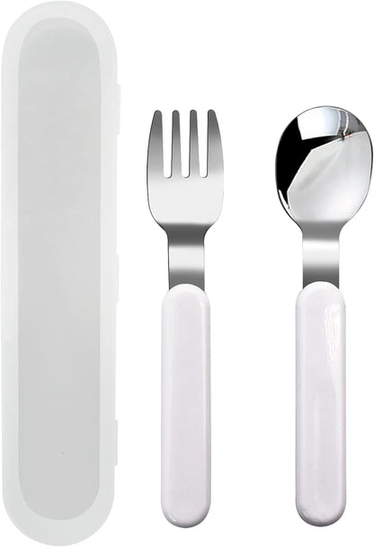 3-Piece Children Knife Spoon Fork Set 18/10 Stainless Steel Child Flatware Set Kids Utensils Set with Case for Lunch Box (Fork Spoon Knife Combo)