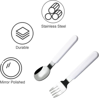 3-Piece Children Knife Spoon Fork Set 18/10 Stainless Steel Child Flatware Set Kids Utensils Set with Case for Lunch Box (Fork Spoon Knife Combo)