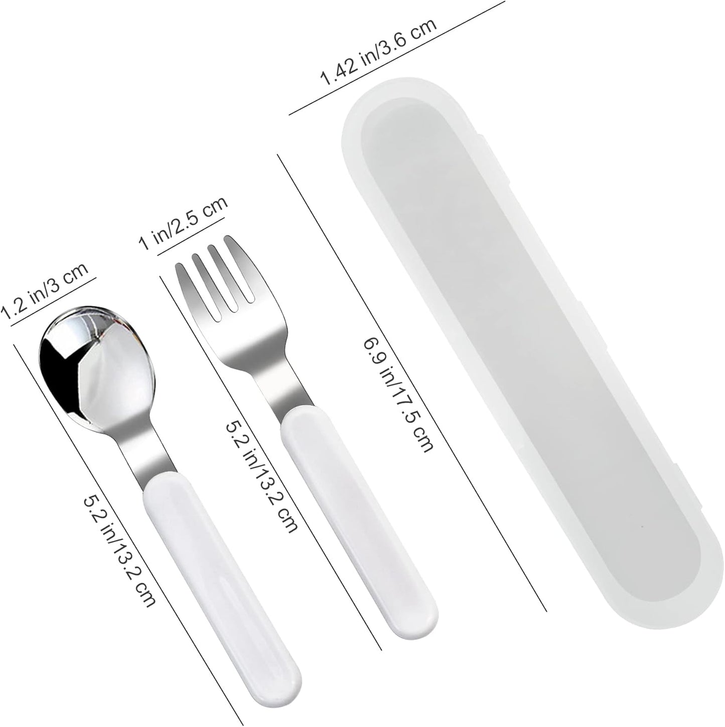 3-Piece Children Knife Spoon Fork Set 18/10 Stainless Steel Child Flatware Set Kids Utensils Set with Case for Lunch Box (Fork Spoon Knife Combo)