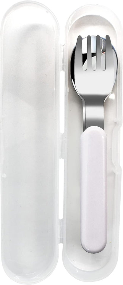 3-Piece Children Knife Spoon Fork Set 18/10 Stainless Steel Child Flatware Set Kids Utensils Set with Case for Lunch Box (Fork Spoon Knife Combo)
