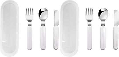 3-Piece Children Knife Spoon Fork Set 18/10 Stainless Steel Child Flatware Set Kids Utensils Set with Case for Lunch Box (Fork Spoon Knife Combo)