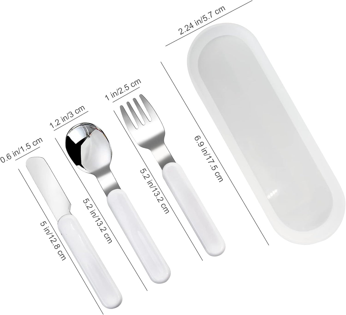 3-Piece Children Knife Spoon Fork Set 18/10 Stainless Steel Child Flatware Set Kids Utensils Set with Case for Lunch Box (Fork Spoon Knife Combo)