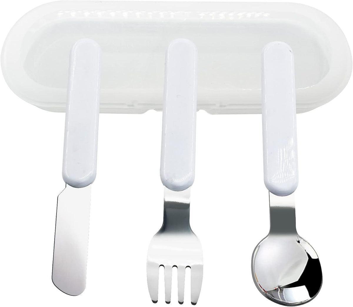 3-Piece Children Knife Spoon Fork Set 18/10 Stainless Steel Child Flatware Set Kids Utensils Set with Case for Lunch Box (Fork Spoon Knife Combo)