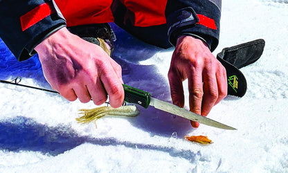 Fish & Bone - Folding Fillet Knife with 5.0" 440A Stainless Steel Blade for Fish and Processing Big Game - Pocket Clip