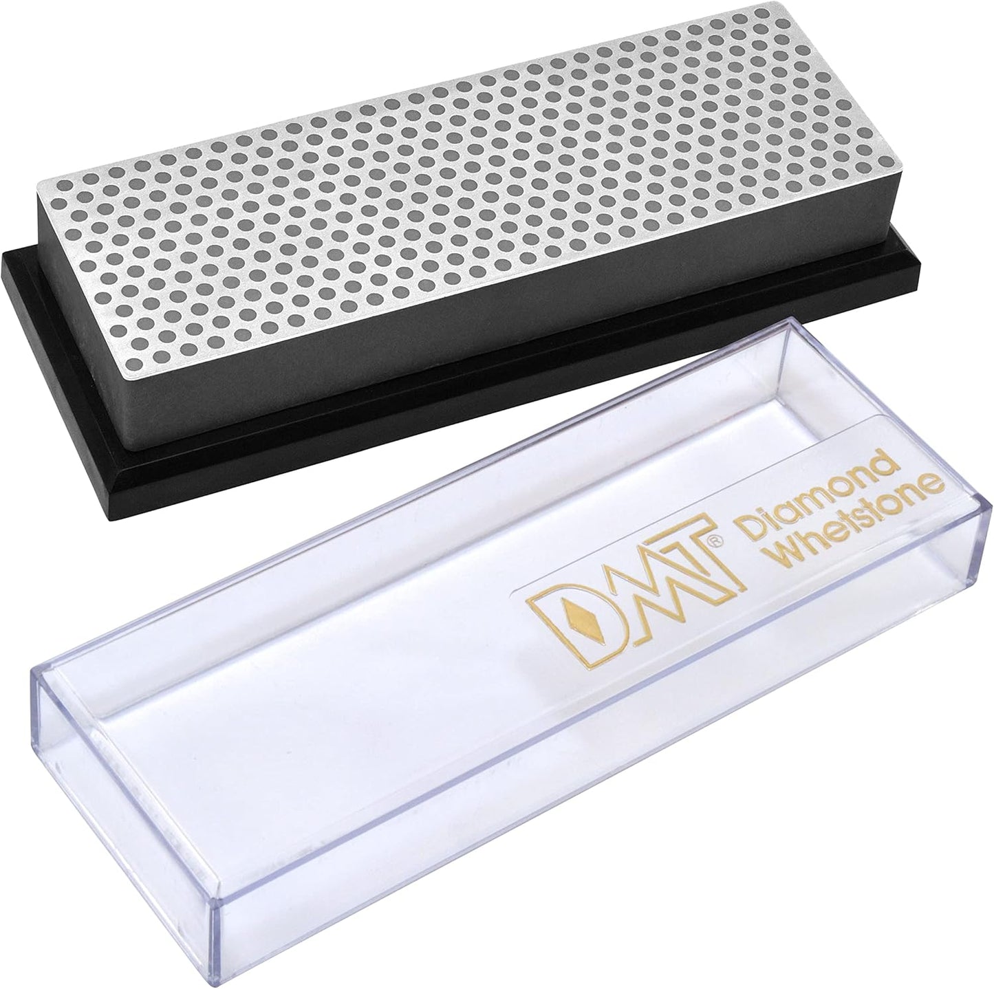 DMT (Diamond Machining Technology) 6-inch Diamond Whetstone Sharpening Stone with Plastic Case - Fine, W6FP, Red