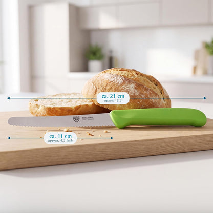 table knife 6 pieces, knife set for cutting, pack of 6 bread knives, breakfast knife with serrated edge on one side, knife 8.3 inch - Colorful