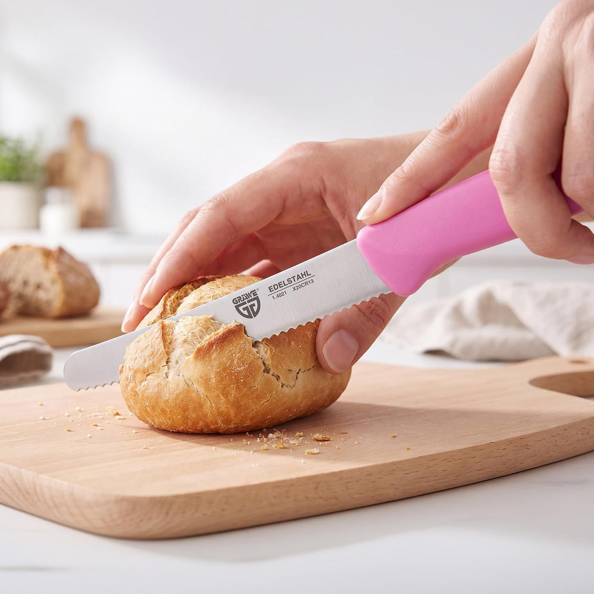 table knife 6 pieces, knife set for cutting, pack of 6 bread knives, breakfast knife with serrated edge on one side, knife 8.3 inch - Colorful