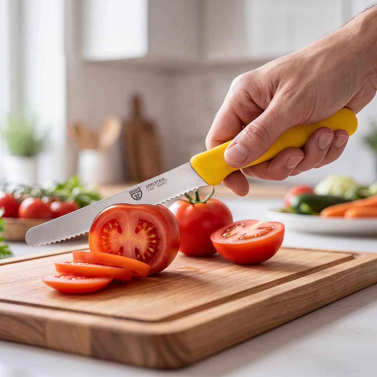 table knife 6 pieces, knife set for cutting, pack of 6 bread knives, breakfast knife with serrated edge on one side, knife 8.3 inch - Colorful