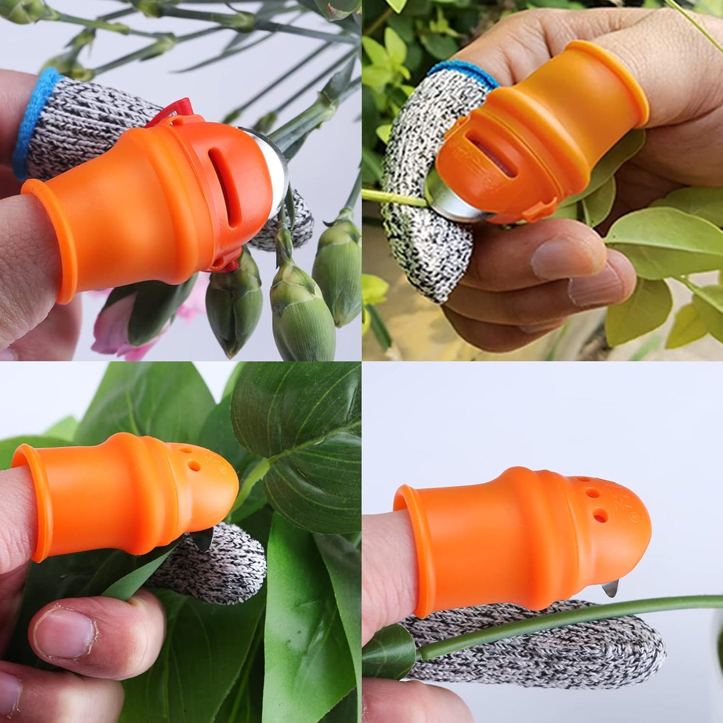 12 Pcs Gardening Silicone Thumb Knife Anti-Cutting Finger Sleeve | Harvesting Tool Finger Plant Fruit Picking Knives Separator Garden Tool