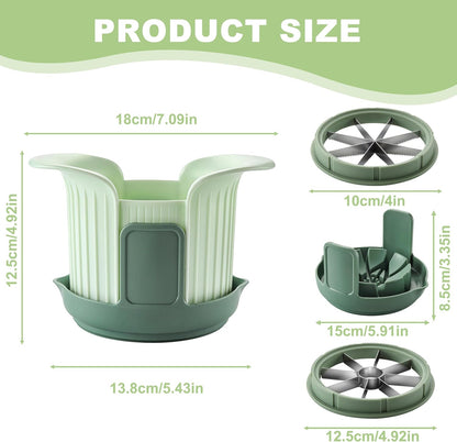 Apple Slicer and Corer, Cut 8 Slices Fruit Cutter with Extra Tomato Blade | Apple Slicer and Corer with Tray to Catch Any Spills, Heavy-Duty Apple Cutter with Handles, Fruit Cutter Suitable for Tomato