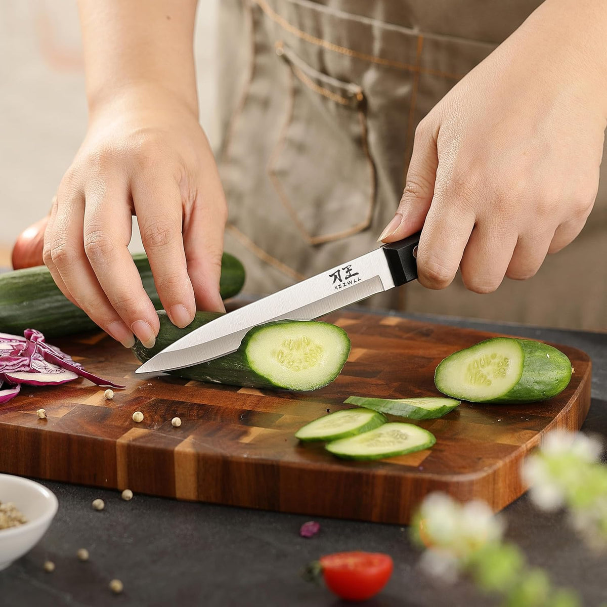 5 Pieces Kitchen knife Set, Chef Knife Set Without Block with Sheathes