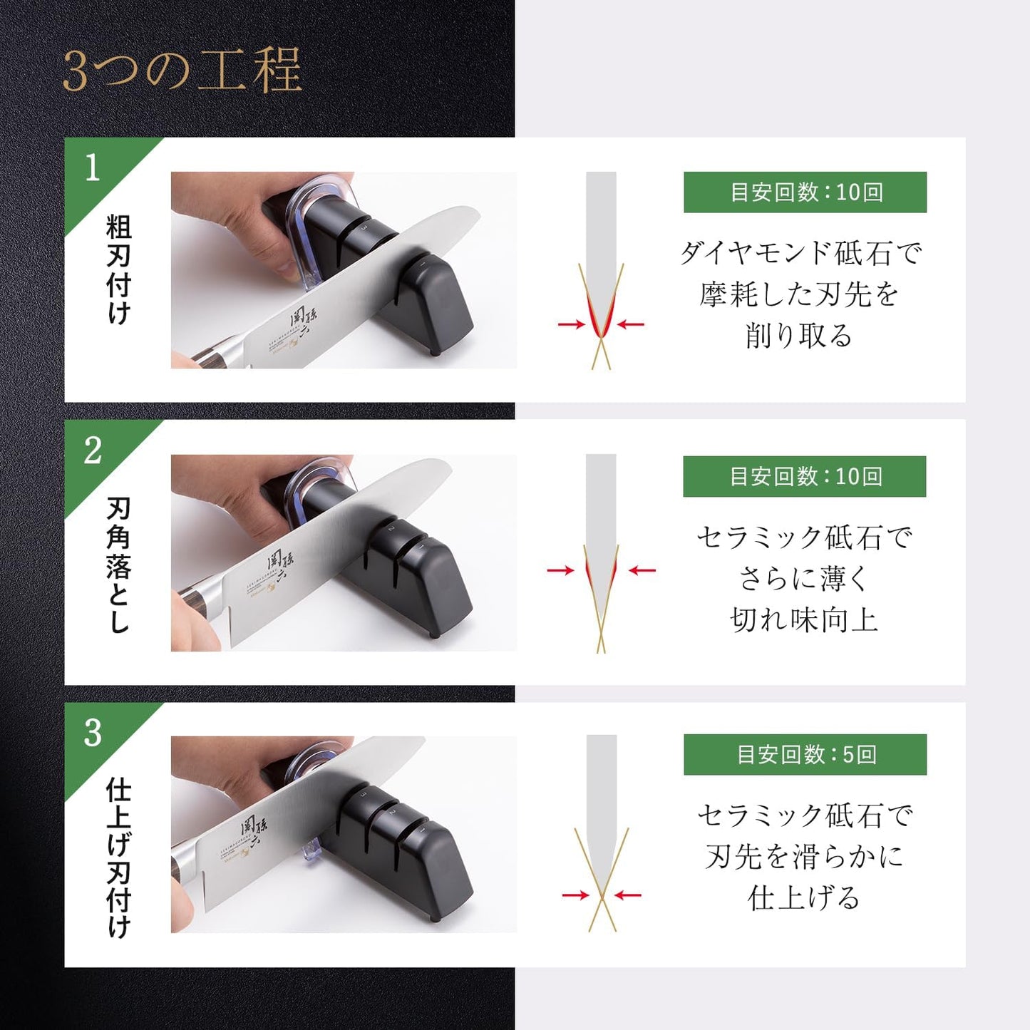 Seki Magoroku Diamond and Ceramic Sharpener (AP-0308), Black/White, 141 * 51 * 55 mm (Length X WidthX Height)
