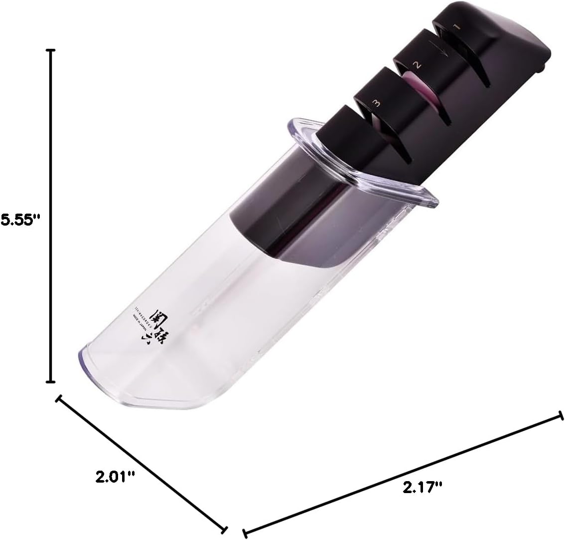 Seki Magoroku Diamond and Ceramic Sharpener (AP-0308), Black/White, 141 * 51 * 55 mm (Length X WidthX Height)