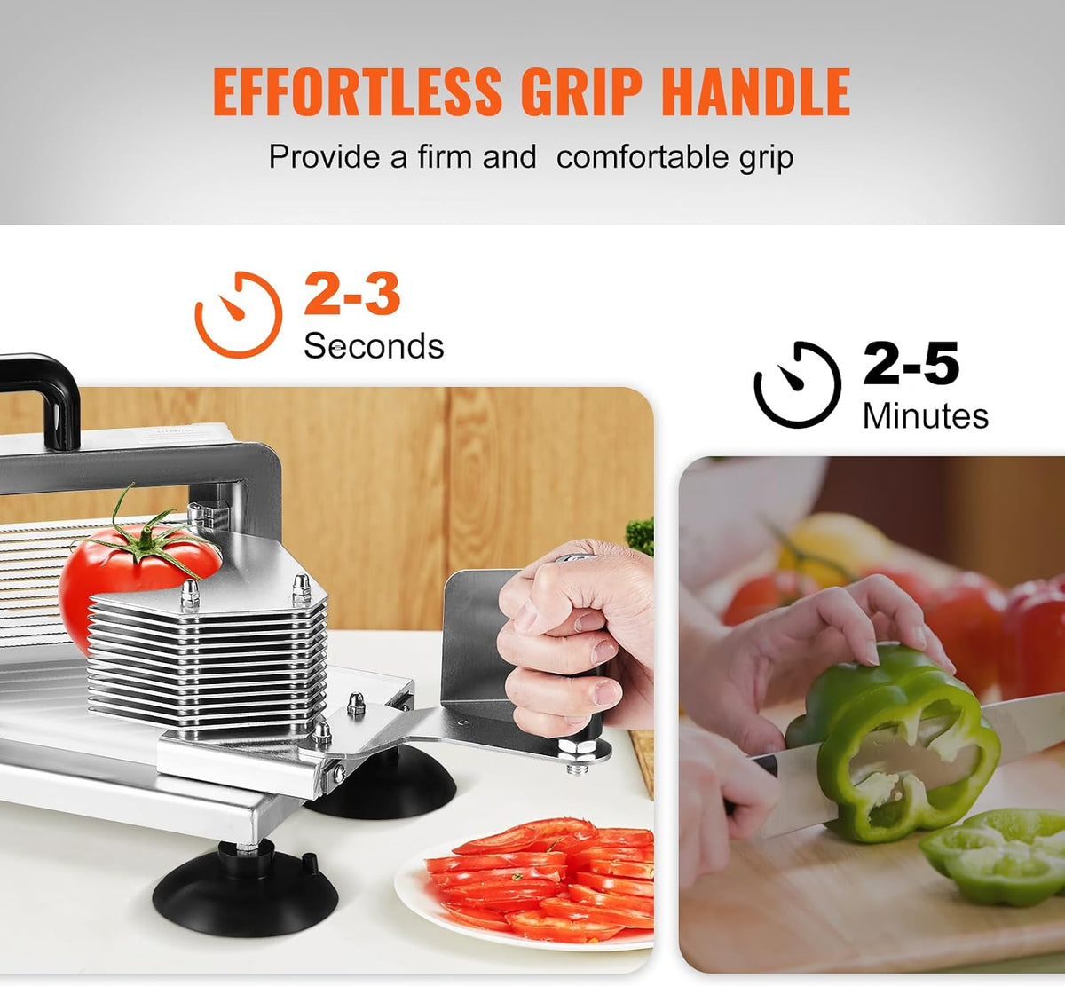 Commercial Tomato Slicer, 1/4"+3/8"+3/16" Tomato Cutter Slicer, Stainless Steel Heavy Duty Tomato Slicer Machine, Manual Tomatoes Slicer with Non-slip Feet, Cutting Tomatoes, Cucumbers, Bananas