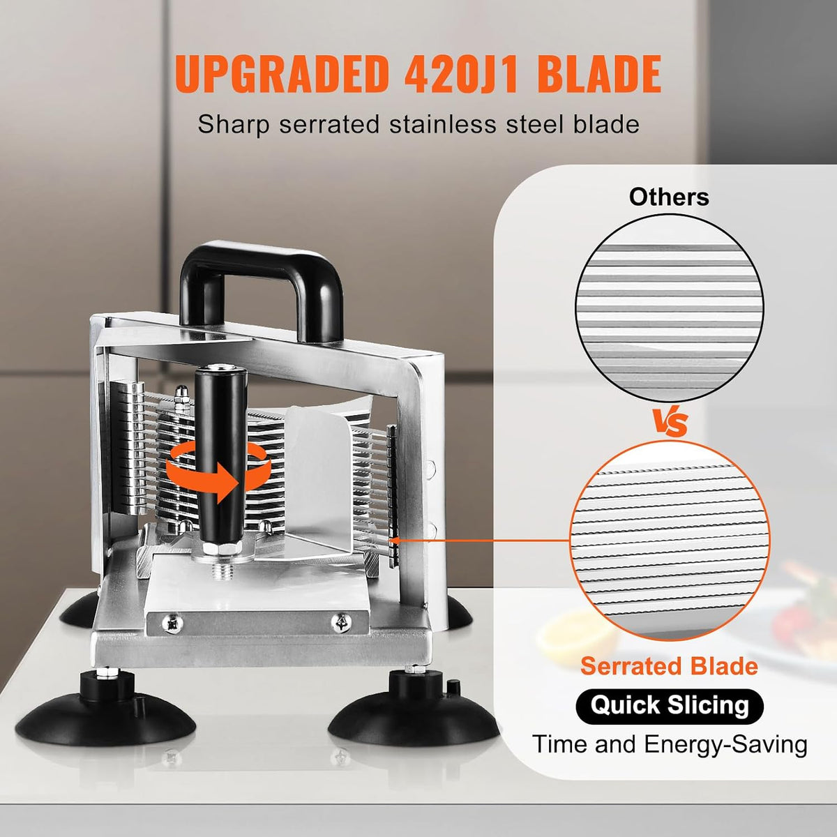 Commercial Tomato Slicer, 1/4"+3/8"+3/16" Tomato Cutter Slicer, Stainless Steel Heavy Duty Tomato Slicer Machine, Manual Tomatoes Slicer with Non-slip Feet, Cutting Tomatoes, Cucumbers, Bananas