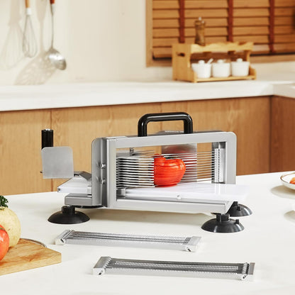 Commercial Tomato Slicer, 1/4"+3/8"+3/16" Tomato Cutter Slicer, Stainless Steel Heavy Duty Tomato Slicer Machine, Manual Tomatoes Slicer with Non-slip Feet, Cutting Tomatoes, Cucumbers, Bananas
