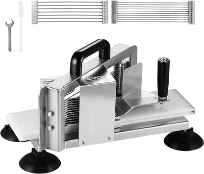 Commercial Tomato Slicer, 1/4"+3/8"+3/16" Tomato Cutter Slicer, Stainless Steel Heavy Duty Tomato Slicer Machine, Manual Tomatoes Slicer with Non-slip Feet, Cutting Tomatoes, Cucumbers, Bananas