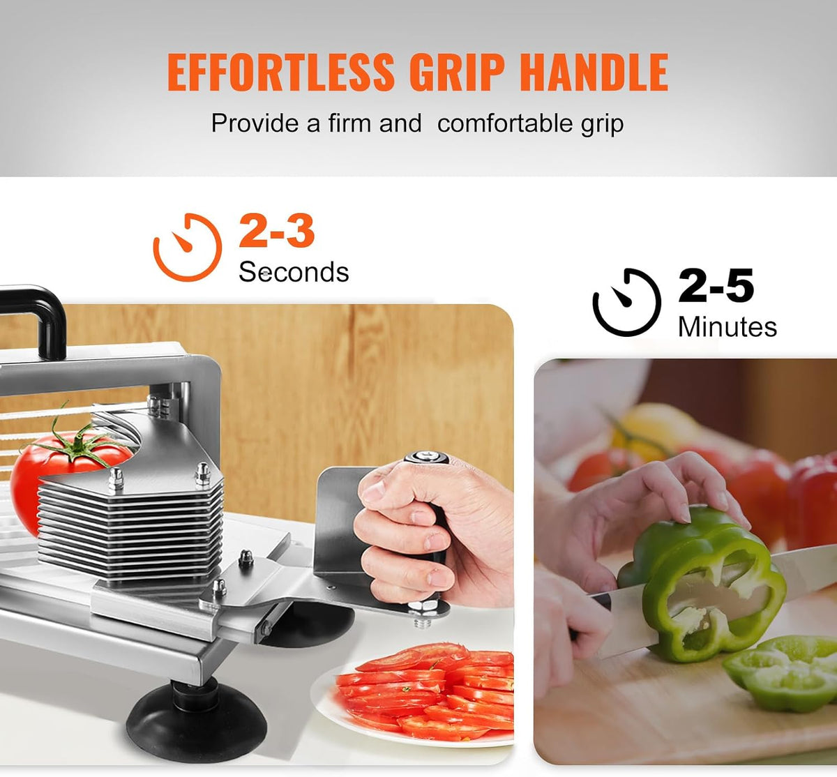 Commercial Tomato Slicer, 1/4"+3/8"+3/16" Tomato Cutter Slicer, Stainless Steel Heavy Duty Tomato Slicer Machine, Manual Tomatoes Slicer with Non-slip Feet, Cutting Tomatoes, Cucumbers, Bananas