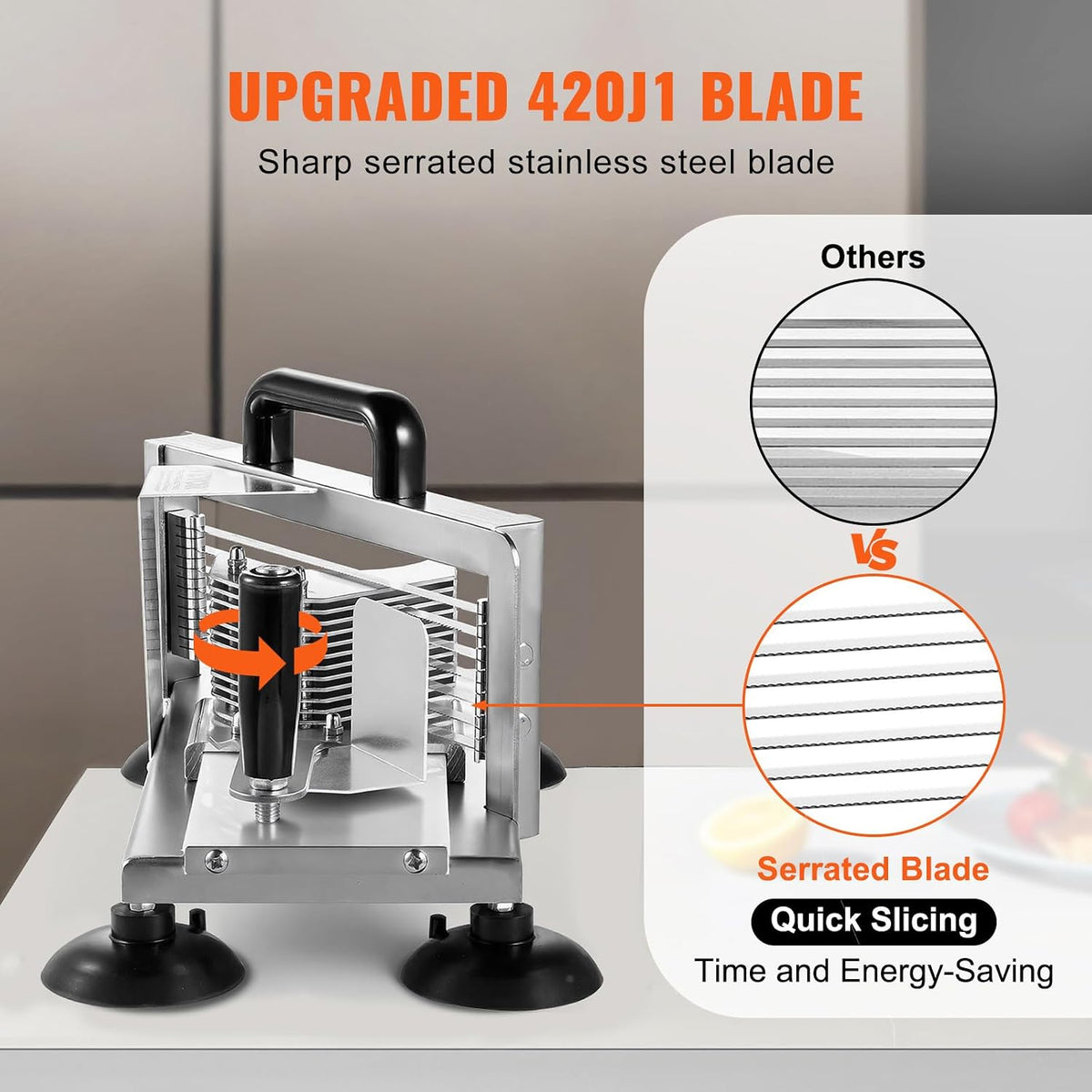 Commercial Tomato Slicer, 1/4"+3/8"+3/16" Tomato Cutter Slicer, Stainless Steel Heavy Duty Tomato Slicer Machine, Manual Tomatoes Slicer with Non-slip Feet, Cutting Tomatoes, Cucumbers, Bananas