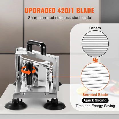 Commercial Tomato Slicer, 1/4"+3/8"+3/16" Tomato Cutter Slicer, Stainless Steel Heavy Duty Tomato Slicer Machine, Manual Tomatoes Slicer with Non-slip Feet, Cutting Tomatoes, Cucumbers, Bananas