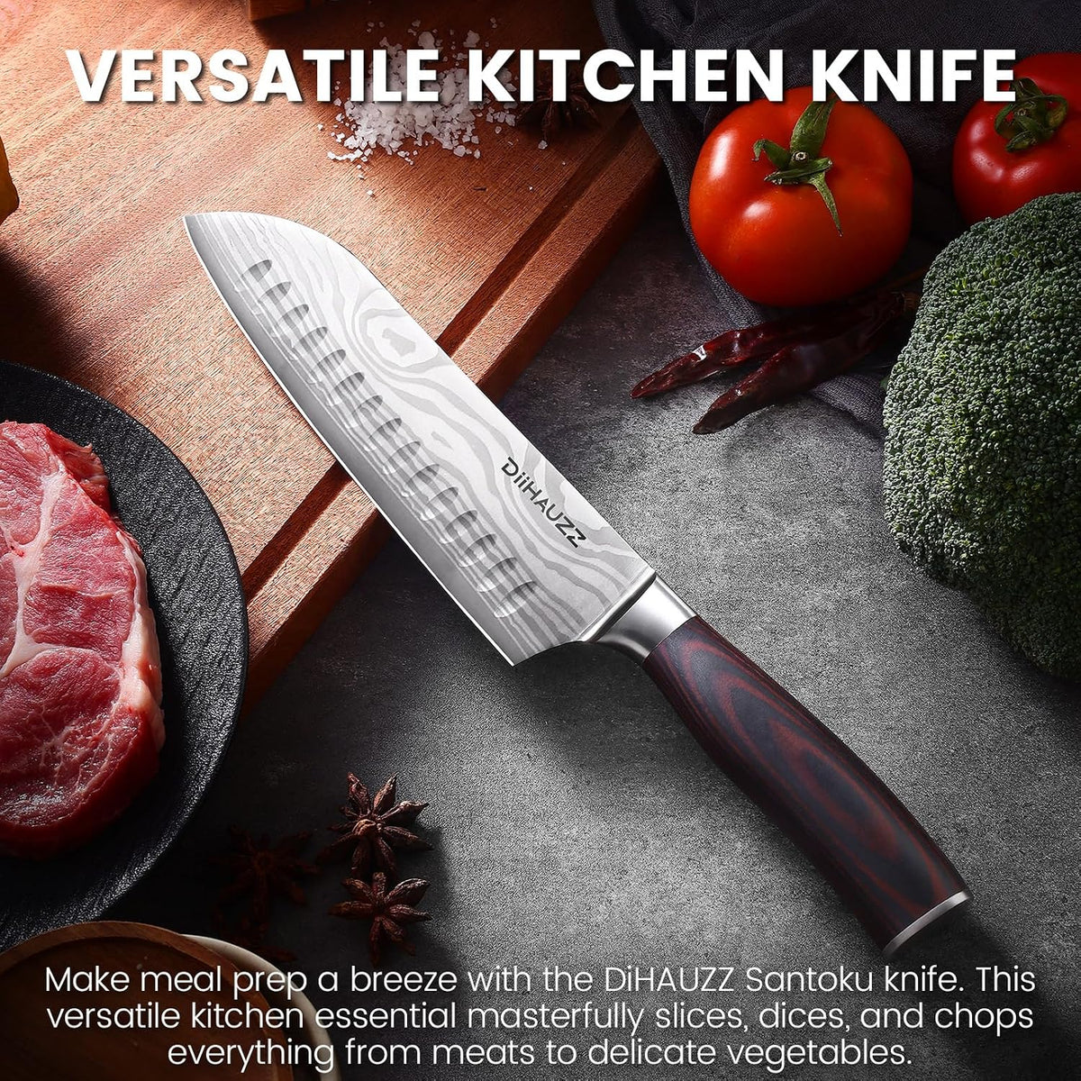 7 Inch Fillet Knife for Fish, Razor Sharp Boning Knife High Carbon Stainless Steel for Poultry Deboning and Meat Cutting, Japanese Filleting Knives with Ergonomic Pakkawood Handle, Sheath
