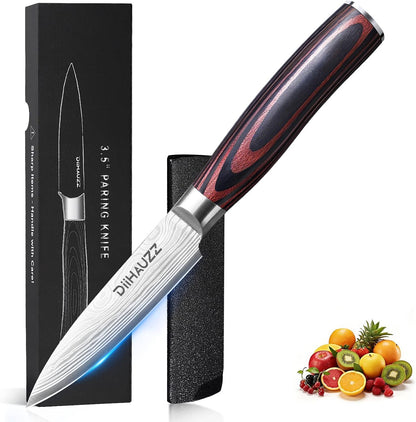 7 Inch Fillet Knife for Fish, Razor Sharp Boning Knife High Carbon Stainless Steel for Poultry Deboning and Meat Cutting, Japanese Filleting Knives with Ergonomic Pakkawood Handle, Sheath