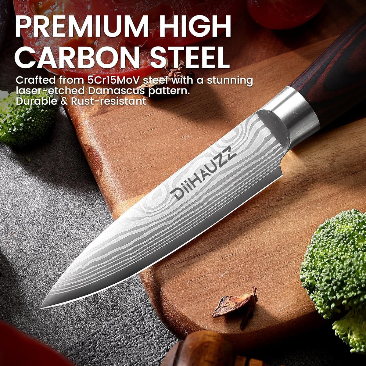 7 Inch Fillet Knife for Fish, Razor Sharp Boning Knife High Carbon Stainless Steel for Poultry Deboning and Meat Cutting, Japanese Filleting Knives with Ergonomic Pakkawood Handle, Sheath