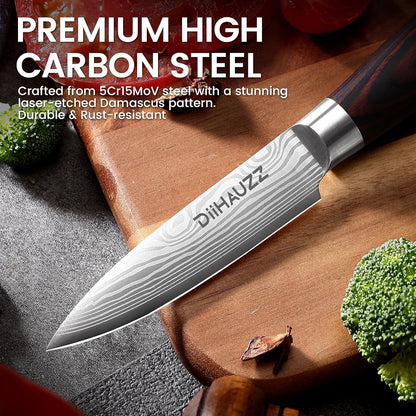 7 Inch Fillet Knife for Fish, Razor Sharp Boning Knife High Carbon Stainless Steel for Poultry Deboning and Meat Cutting, Japanese Filleting Knives with Ergonomic Pakkawood Handle, Sheath