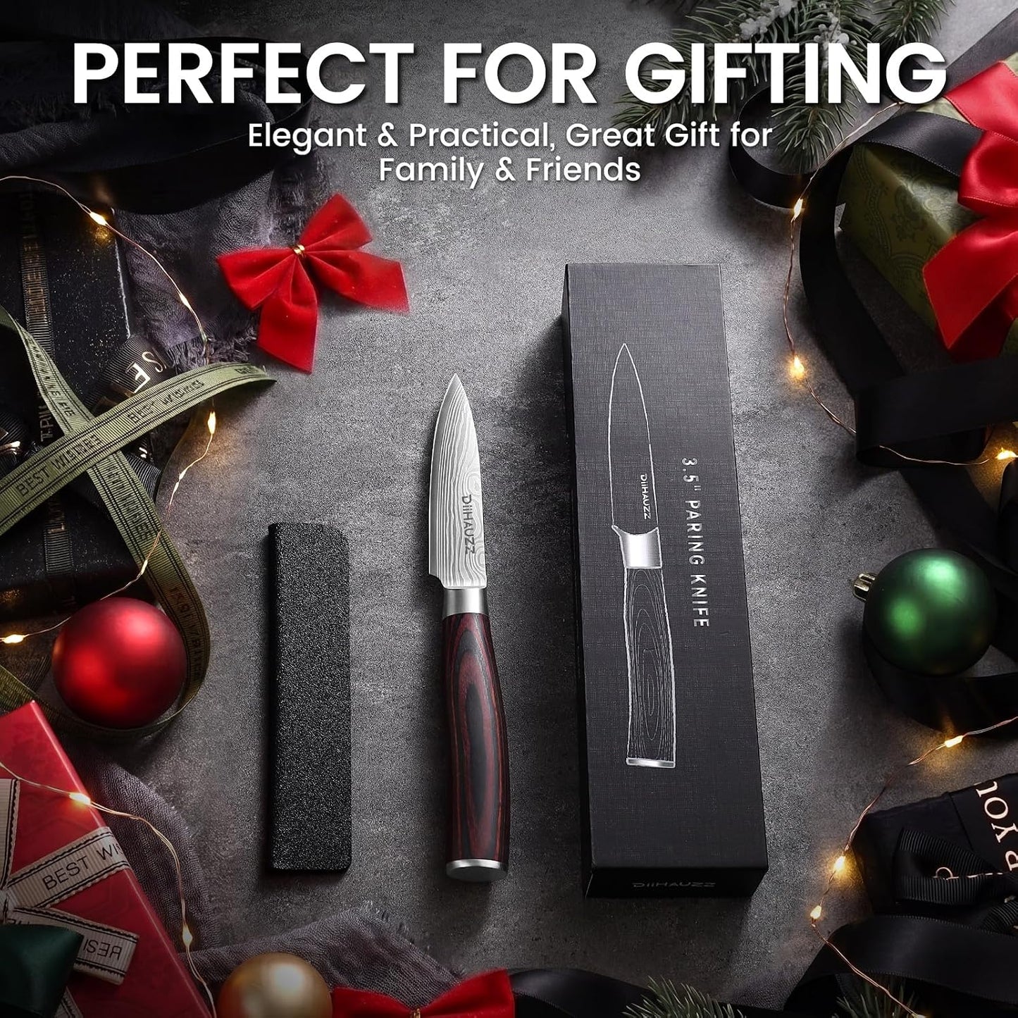 7 Inch Fillet Knife for Fish, Razor Sharp Boning Knife High Carbon Stainless Steel for Poultry Deboning and Meat Cutting, Japanese Filleting Knives with Ergonomic Pakkawood Handle, Sheath