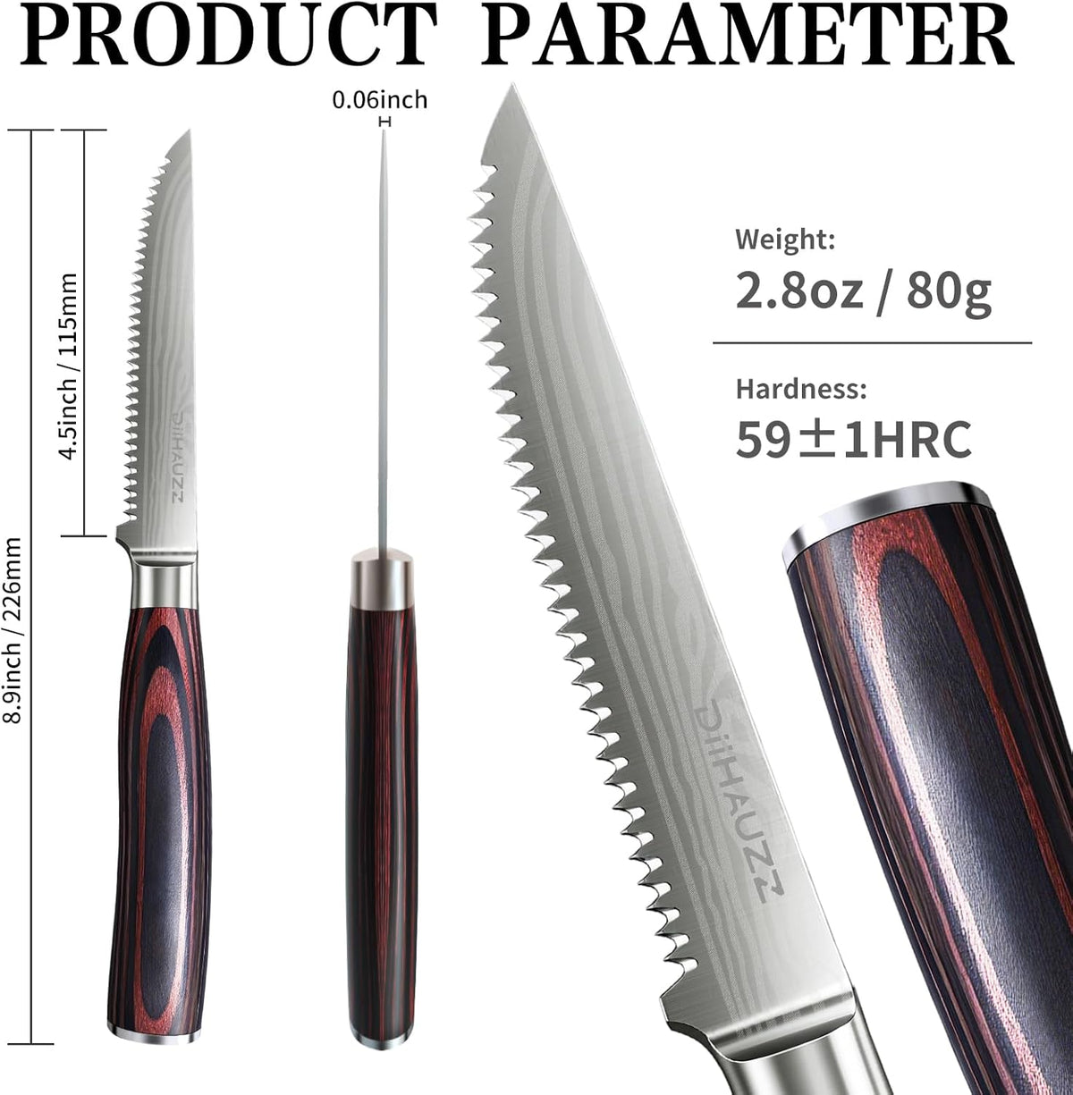 7 Inch Fillet Knife for Fish, Razor Sharp Boning Knife High Carbon Stainless Steel for Poultry Deboning and Meat Cutting, Japanese Filleting Knives with Ergonomic Pakkawood Handle, Sheath