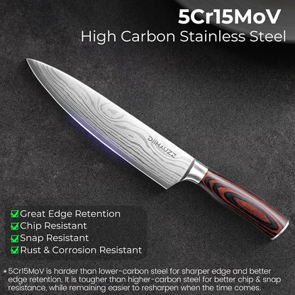 7 Inch Fillet Knife for Fish, Razor Sharp Boning Knife High Carbon Stainless Steel for Poultry Deboning and Meat Cutting, Japanese Filleting Knives with Ergonomic Pakkawood Handle, Sheath