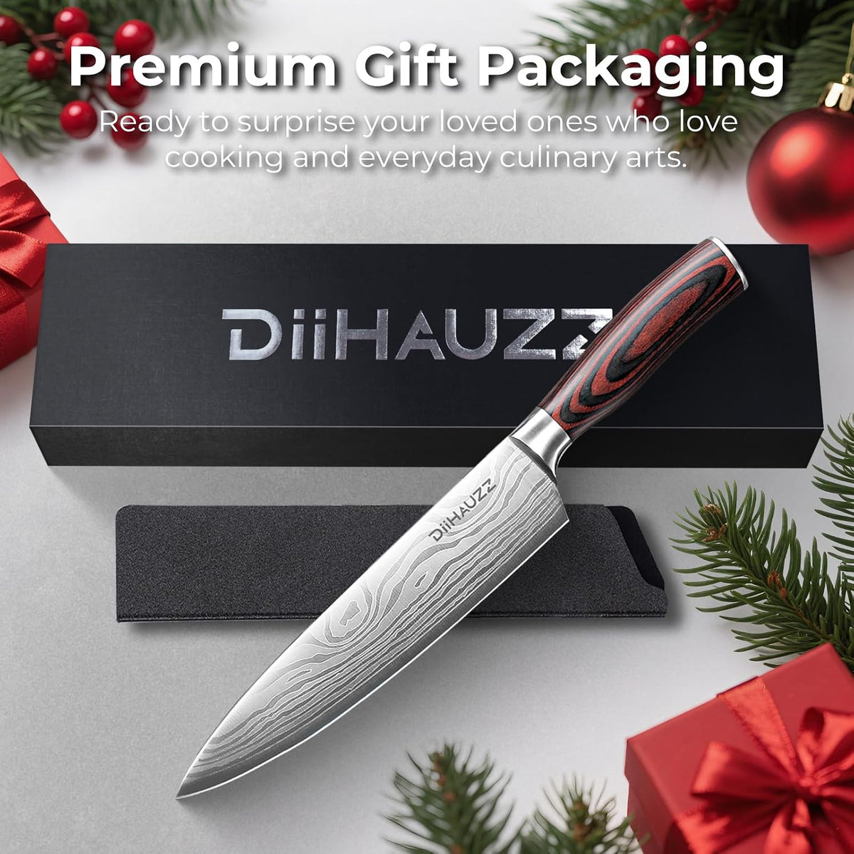 7 Inch Fillet Knife for Fish, Razor Sharp Boning Knife High Carbon Stainless Steel for Poultry Deboning and Meat Cutting, Japanese Filleting Knives with Ergonomic Pakkawood Handle, Sheath