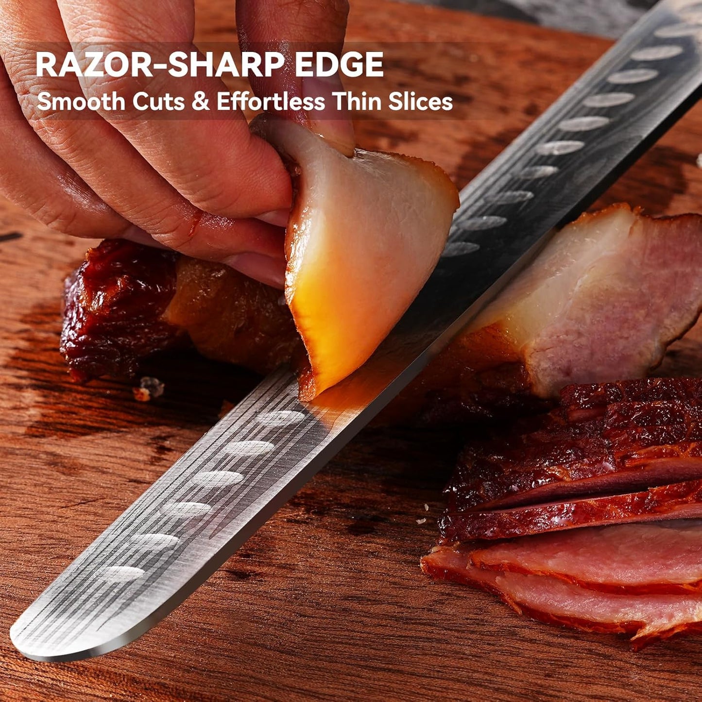 7 Inch Fillet Knife for Fish, Razor Sharp Boning Knife High Carbon Stainless Steel for Poultry Deboning and Meat Cutting, Japanese Filleting Knives with Ergonomic Pakkawood Handle, Sheath