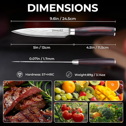 7 Inch Fillet Knife for Fish, Razor Sharp Boning Knife High Carbon Stainless Steel for Poultry Deboning and Meat Cutting, Japanese Filleting Knives with Ergonomic Pakkawood Handle, Sheath
