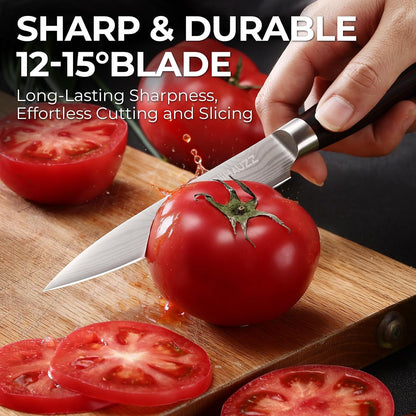 7 Inch Fillet Knife for Fish, Razor Sharp Boning Knife High Carbon Stainless Steel for Poultry Deboning and Meat Cutting, Japanese Filleting Knives with Ergonomic Pakkawood Handle, Sheath