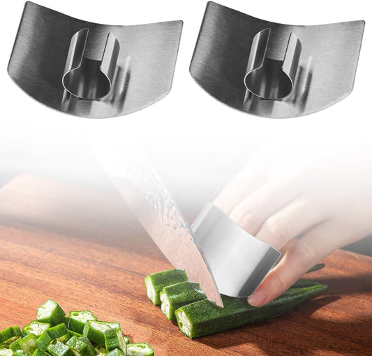 Stainless Steel Finger Guard, 2025 New Multifunctional Finger Protector for Cutting Food, Finger Guards Safe Slicing Tool for Slicing, Dicing and Food Prep (2 PCS)
