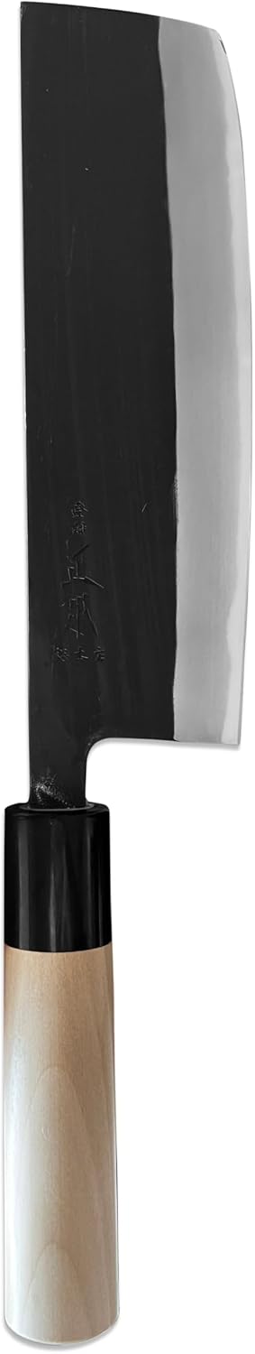 KA Japanese Santoku Knife 6.7" (170mm), Kurouchi Bunka All Purpose Knife, Aogami Blue Steel #2 Blade, Made in JAPAN