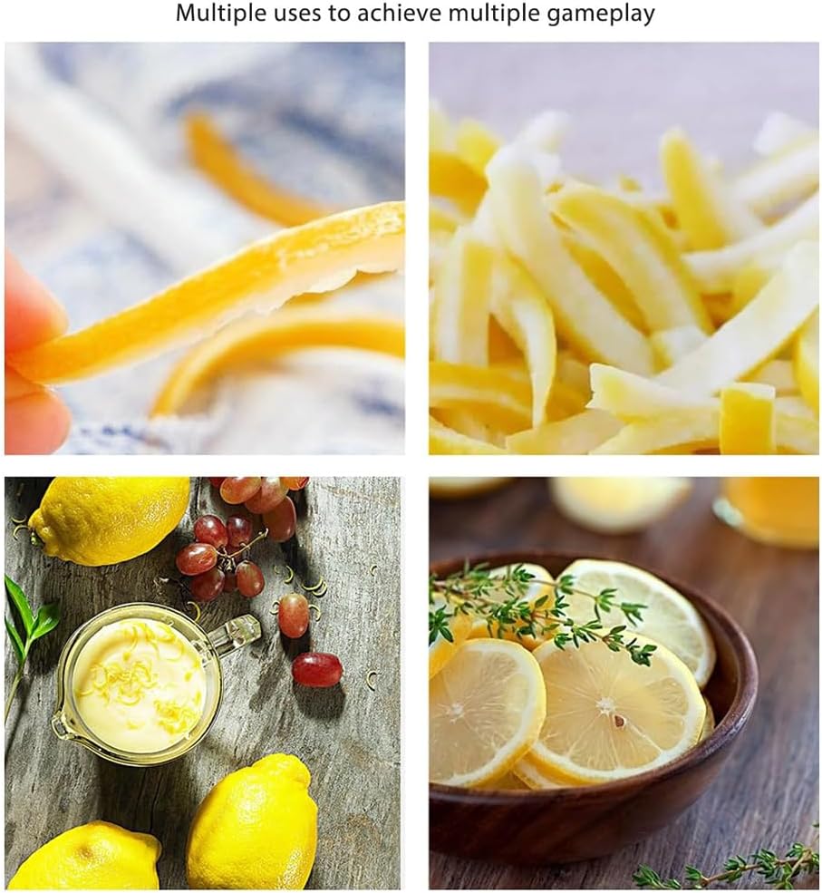 1Pcs Multipurpose Lemon Zest Peeler Stainless Steel Fruit Peeling Gadget with Triangle Channel Knife for Citrus Apples Potatoes Carrots