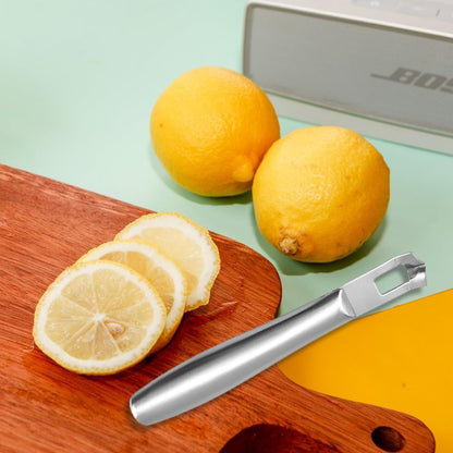 1Pcs Multipurpose Lemon Zest Peeler Stainless Steel Fruit Peeling Gadget with Triangle Channel Knife for Citrus Apples Potatoes Carrots
