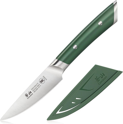 Cangshan HELENA Series German Steel Forged 3.5" Paring Knife with Sheath (Green)